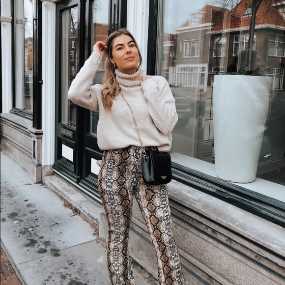 REBECCA TAYLOR Python Stretchy Snakeskin Pants Reptile Leggings - Picture 13 of 16